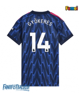 Arsenal Viktor Gyokeres #14 Tricou Fotbal Replică 2025-26 Femei Deplasare